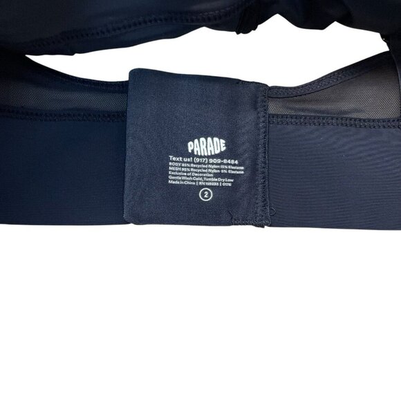 Parade Bra Women’s Size 2 Play Triangle Wireless Bralette Eightball Black 32B - Picture 3 of 7